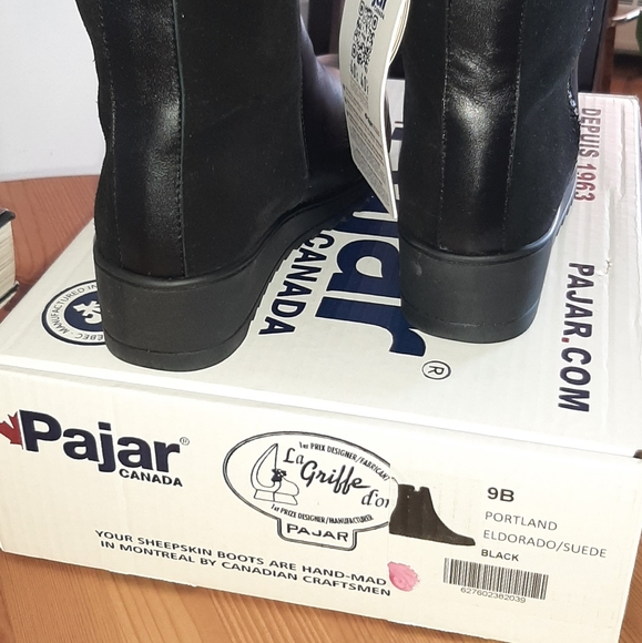 BRAND NEW PAJAR suede and leather winter boots shearling lining MADE IN CANADA - Picture 15 of 16